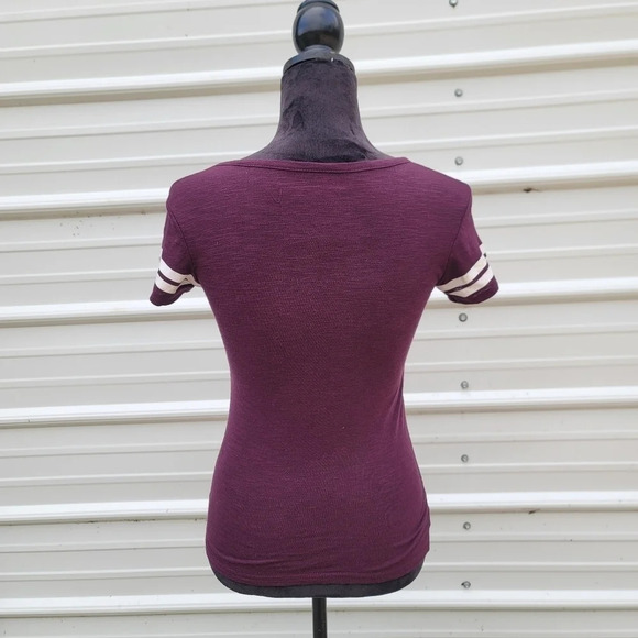 Reflex Womens Women’s S Knit Purple Round Neck T Shirt Short Sleeve LOVE White - Picture 8 of 9